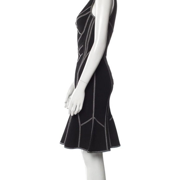 Herve Leger Black and Silver Midi Dress - Picture 2 of 6